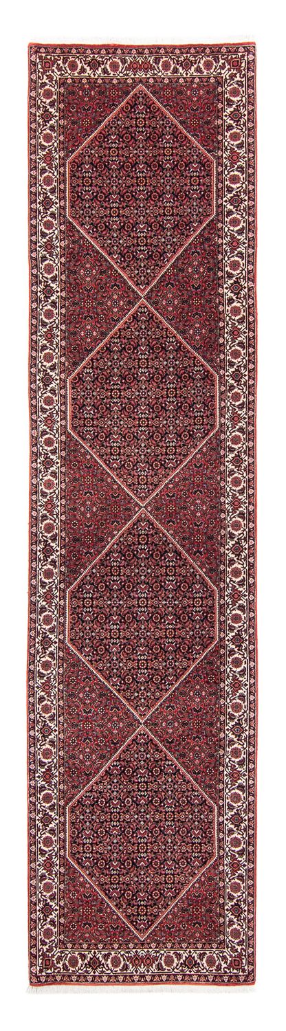 Alfombra de pasillo Alfombra persa - Bidjar - 350 x 83 cm - rojo oscuro