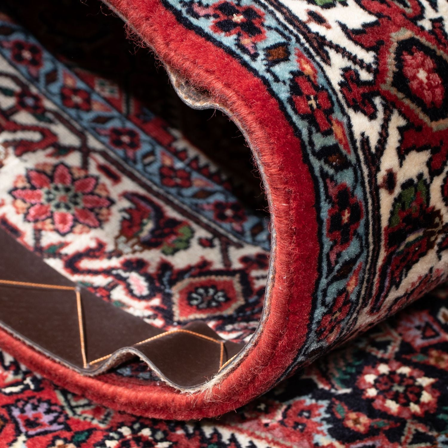 Alfombra de pasillo Alfombra persa - Bidjar - 291 x 84 cm - rojo oscuro