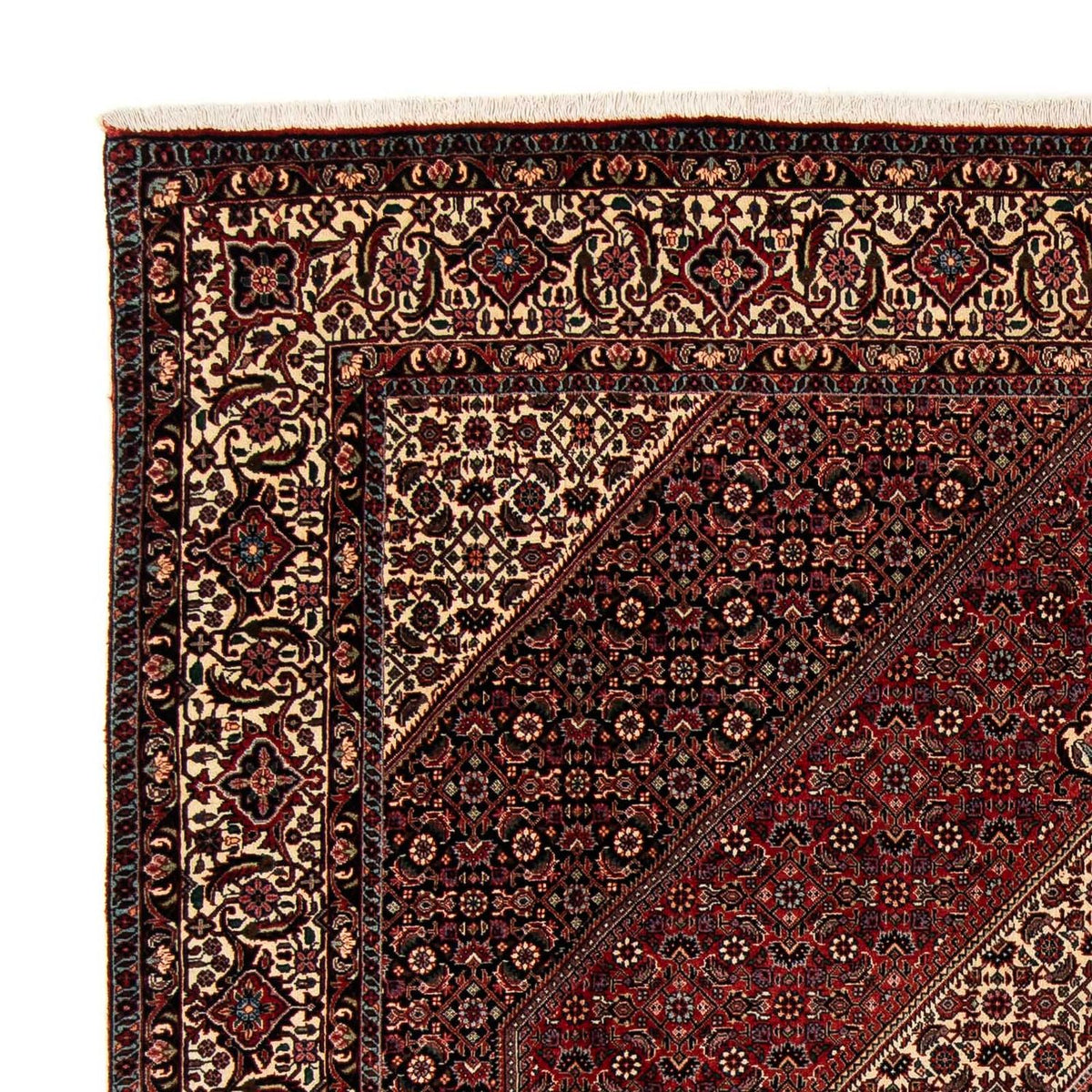 Alfombra persa - Bidjar - 251 x 202 cm - rojo oscuro