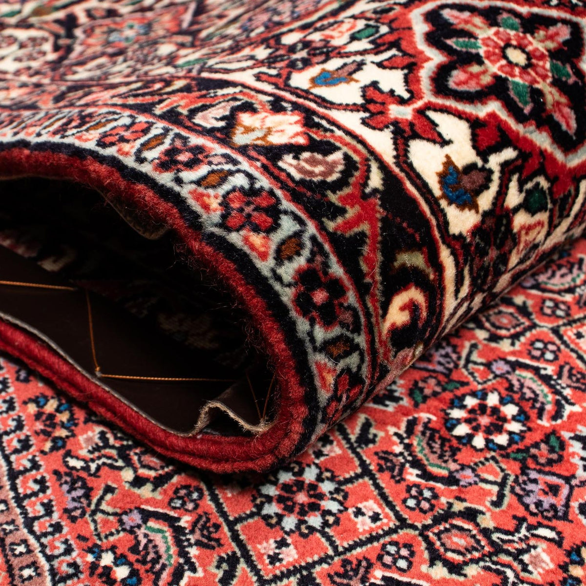 Alfombra persa - Bidjar - 251 x 202 cm - rojo oscuro