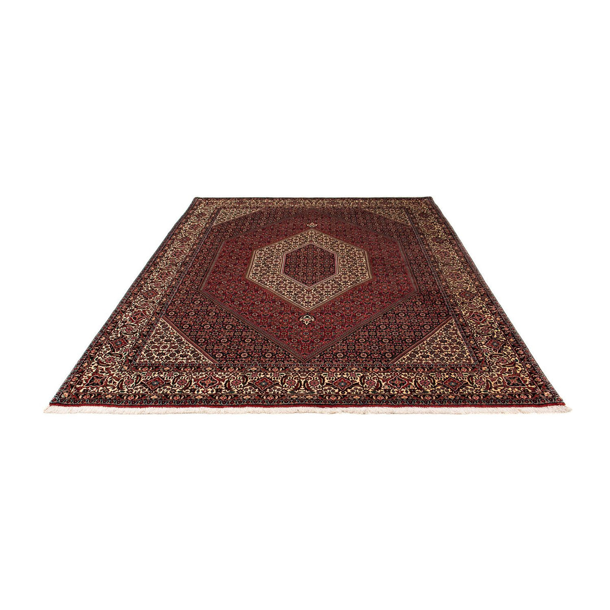 Alfombra persa - Bidjar - 251 x 202 cm - rojo oscuro