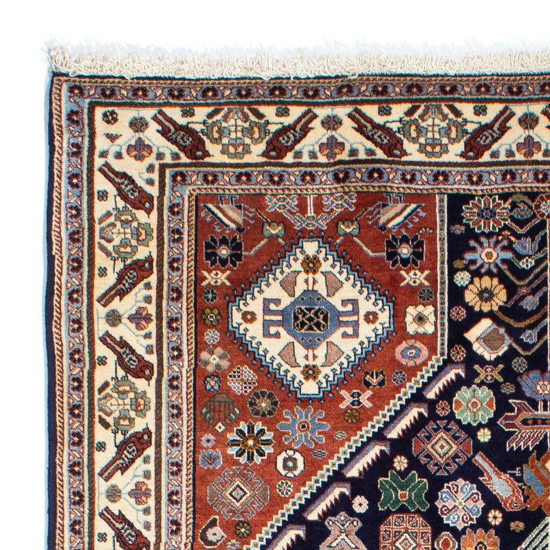 Alfombra Gabbeh - Persa Kashkuli - 250 x 152 cm - azul oscuro