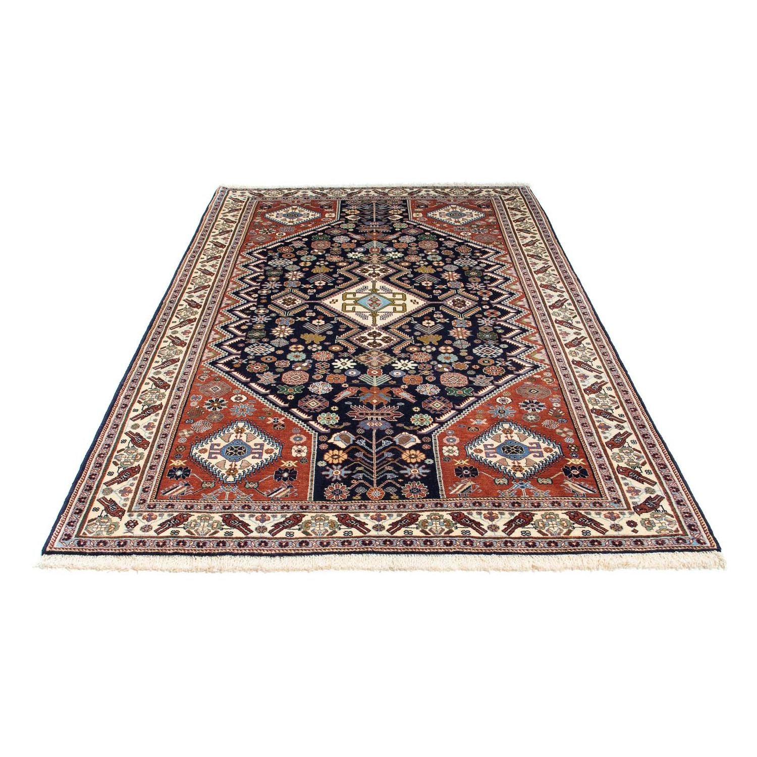 Alfombra Gabbeh - Persa Kashkuli - 250 x 152 cm - azul oscuro