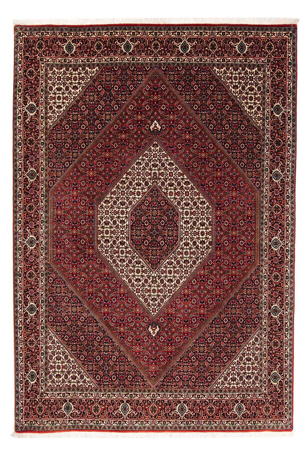 Alfombra persa - Bidjar - 251 x 176 cm - rojo oscuro