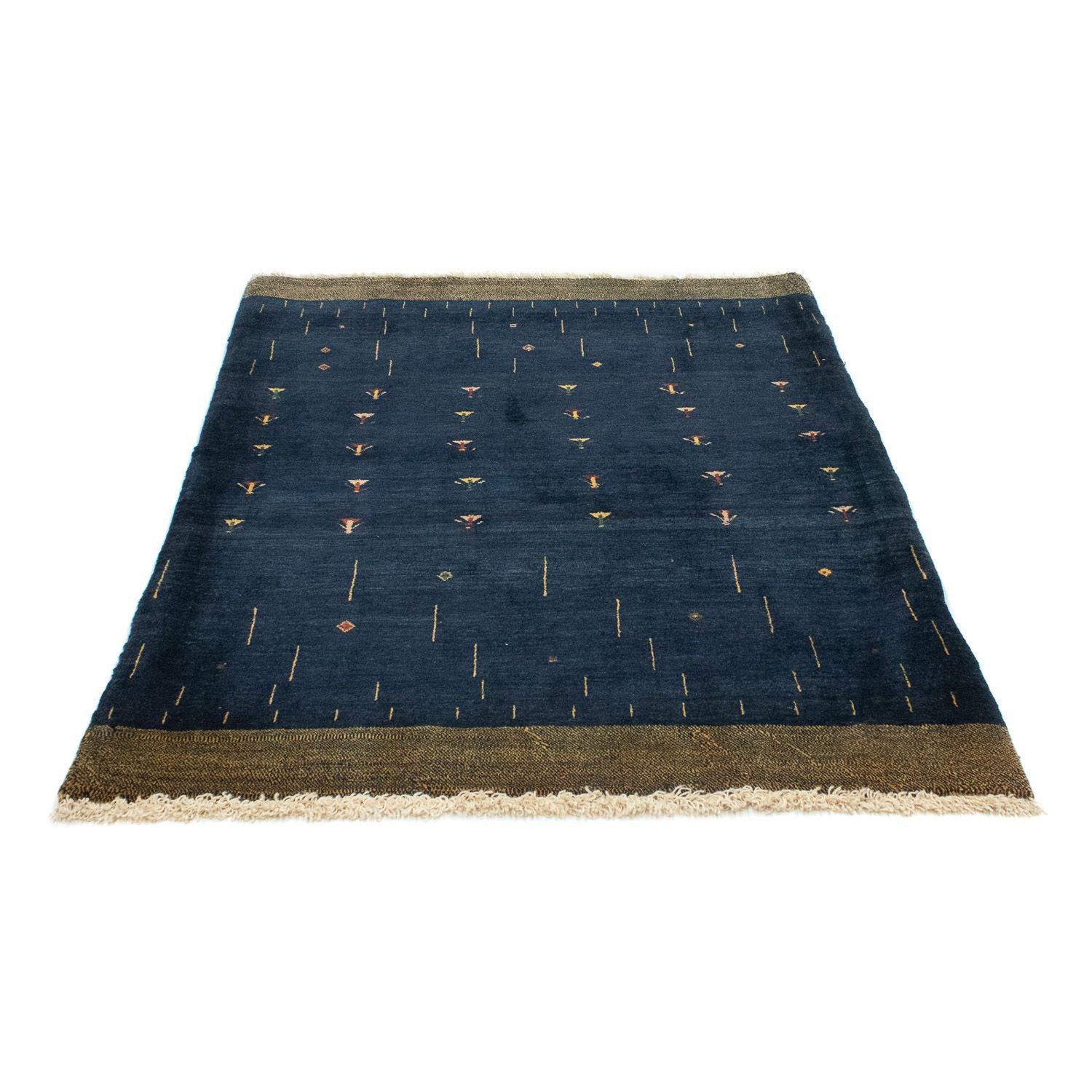 Alfombra Gabbeh - Loribaft Persa - 160 x 116 cm - azul oscuro