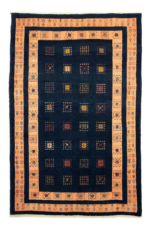 Alfombra Gabbeh - Loribaft Persa - 202 x 134 cm - azul oscuro
