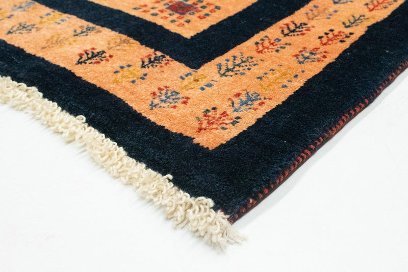 Alfombra Gabbeh - Loribaft Persa - 202 x 134 cm - azul oscuro