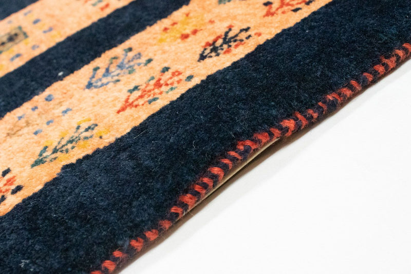Alfombra Gabbeh - Loribaft Persa - 202 x 134 cm - azul oscuro