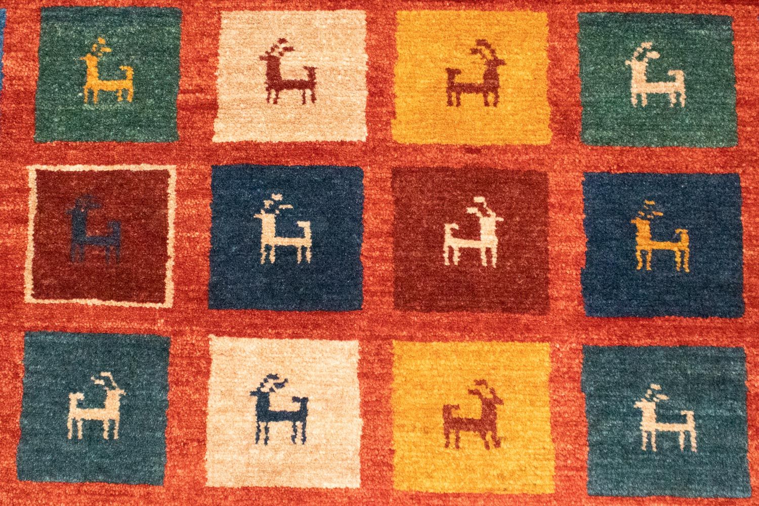 Alfombra Gabbeh - Loribaft Persa - 150 x 97 cm - rojo claro