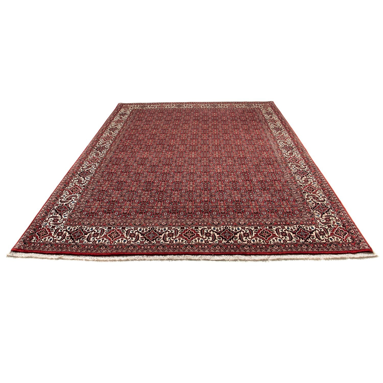Alfombra persa - Bidjar - 309 x 209 cm - rojo oscuro