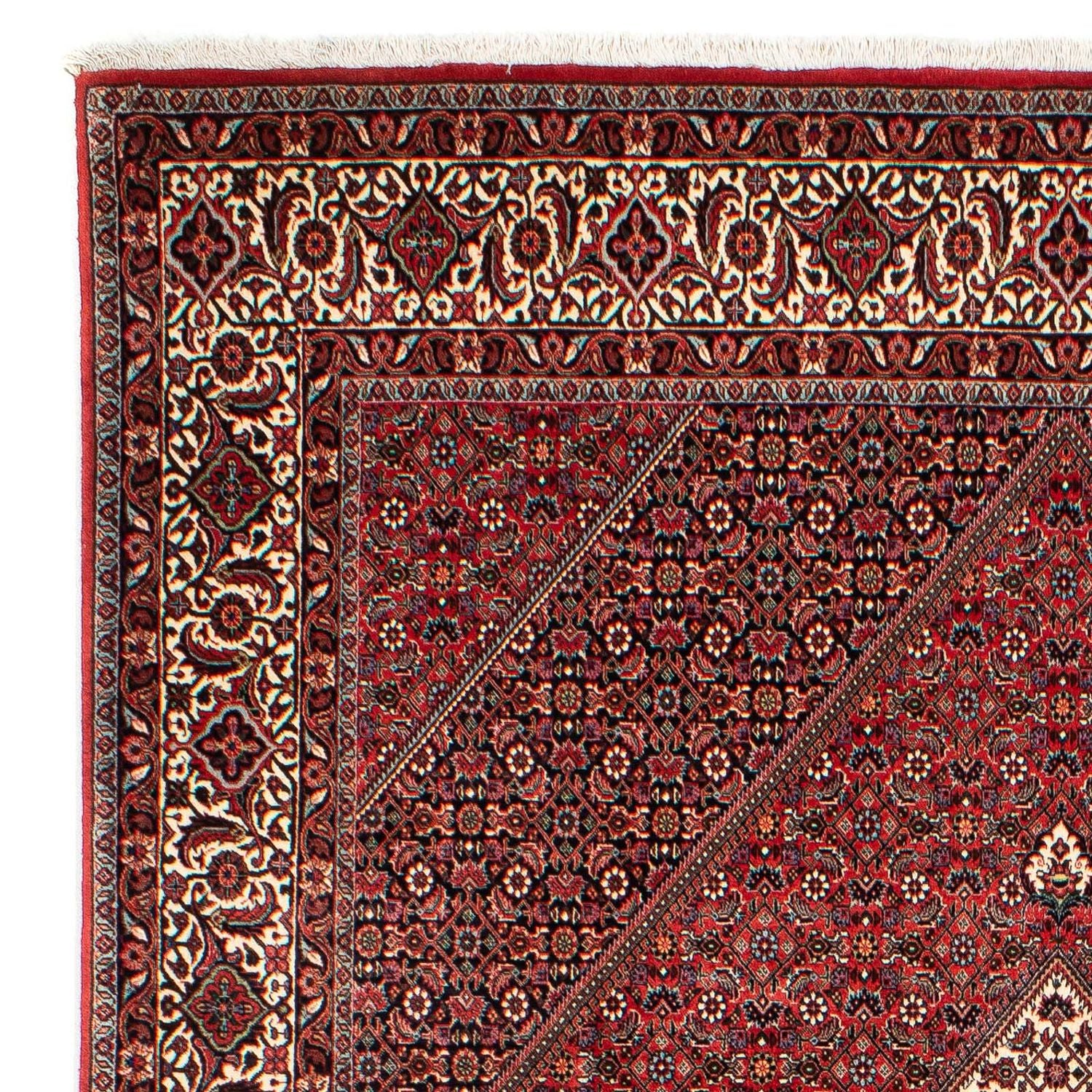 Alfombra persa - Bidjar - 305 x 203 cm - rojo oscuro