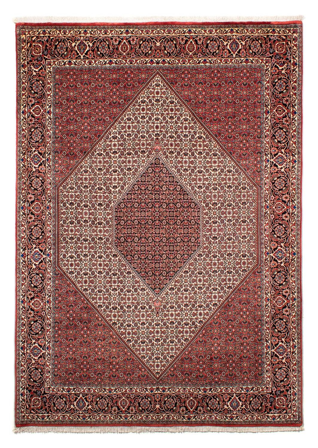 Alfombra persa - Bidjar - 289 x 204 cm - rojo oscuro