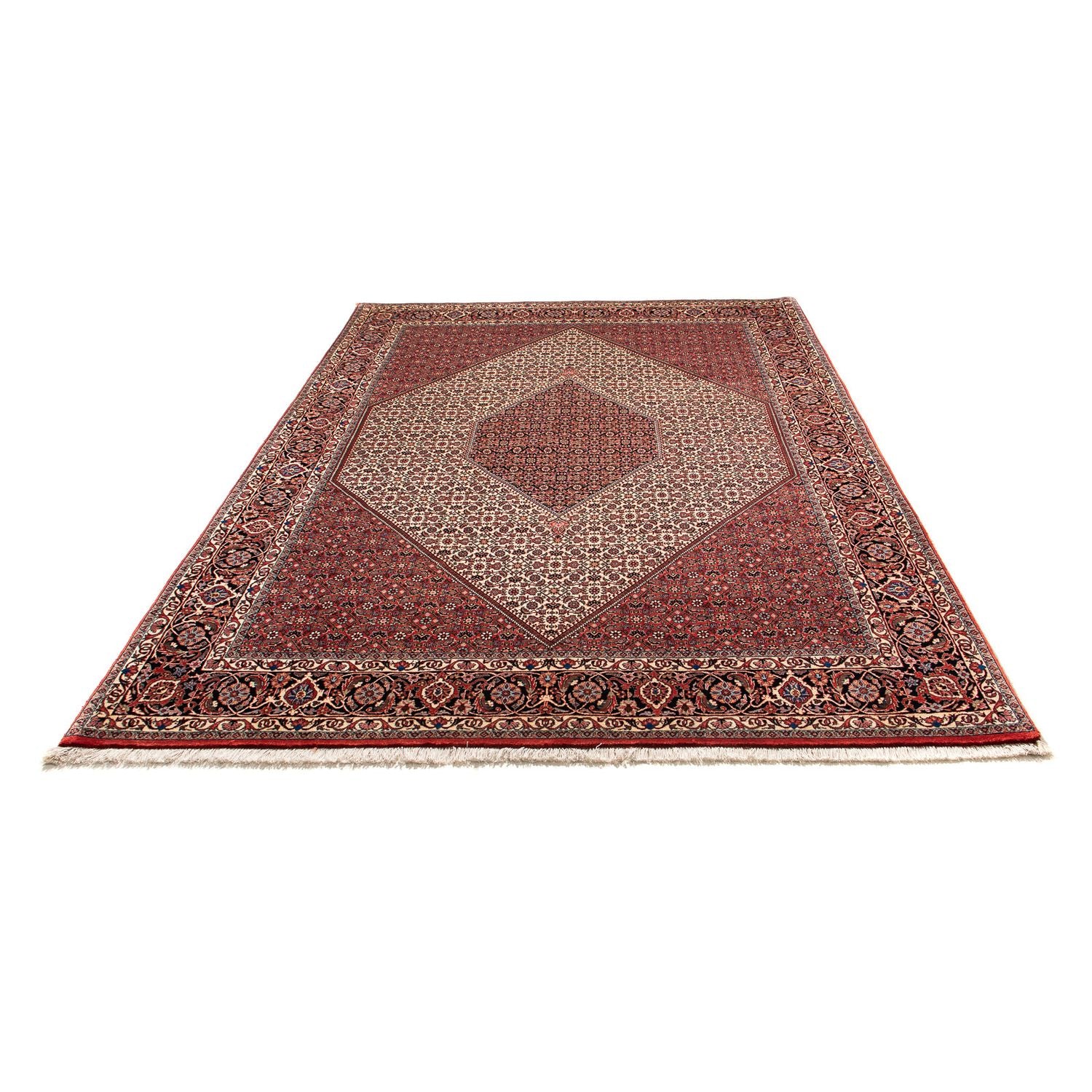 Alfombra persa - Bidjar - 289 x 204 cm - rojo oscuro