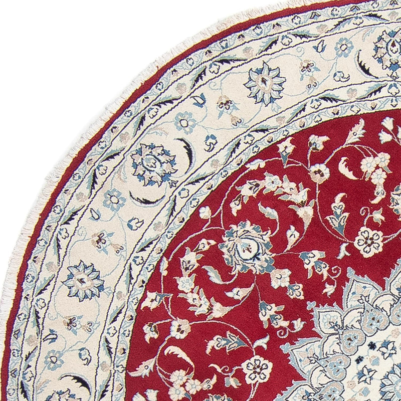 Alfombra persa - Nain redondo  - 250 x 250 cm - rojo oscuro