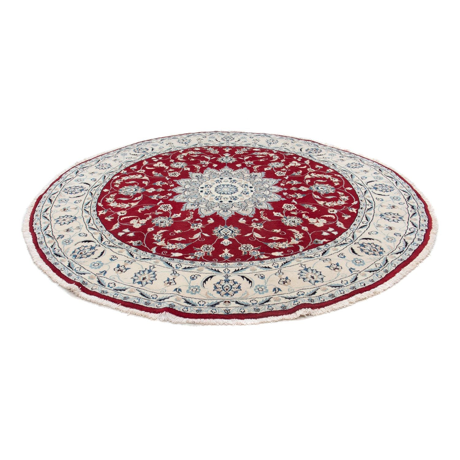 Alfombra persa - Nain redondo  - 250 x 250 cm - rojo oscuro