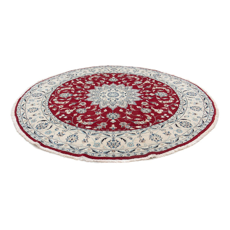 Alfombra persa - Nain redondo  - 250 x 250 cm - rojo oscuro