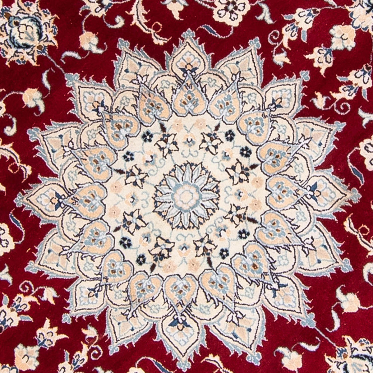 Alfombra persa - Nain redondo  - 253 x 253 cm - rojo oscuro