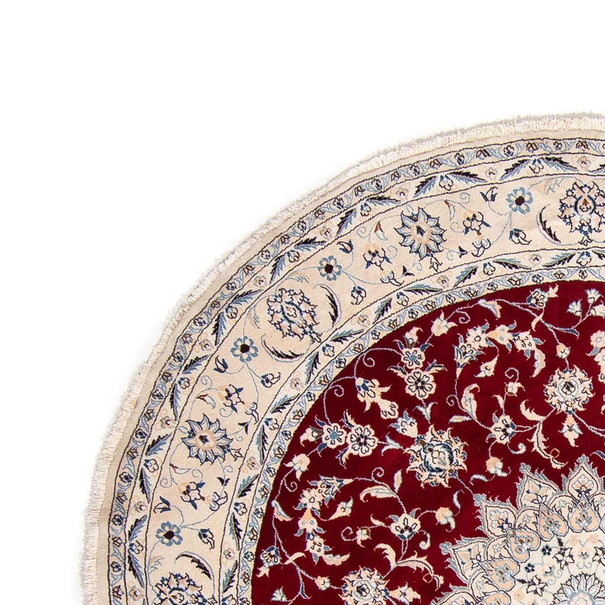 Alfombra persa - Nain redondo  - 253 x 253 cm - rojo oscuro