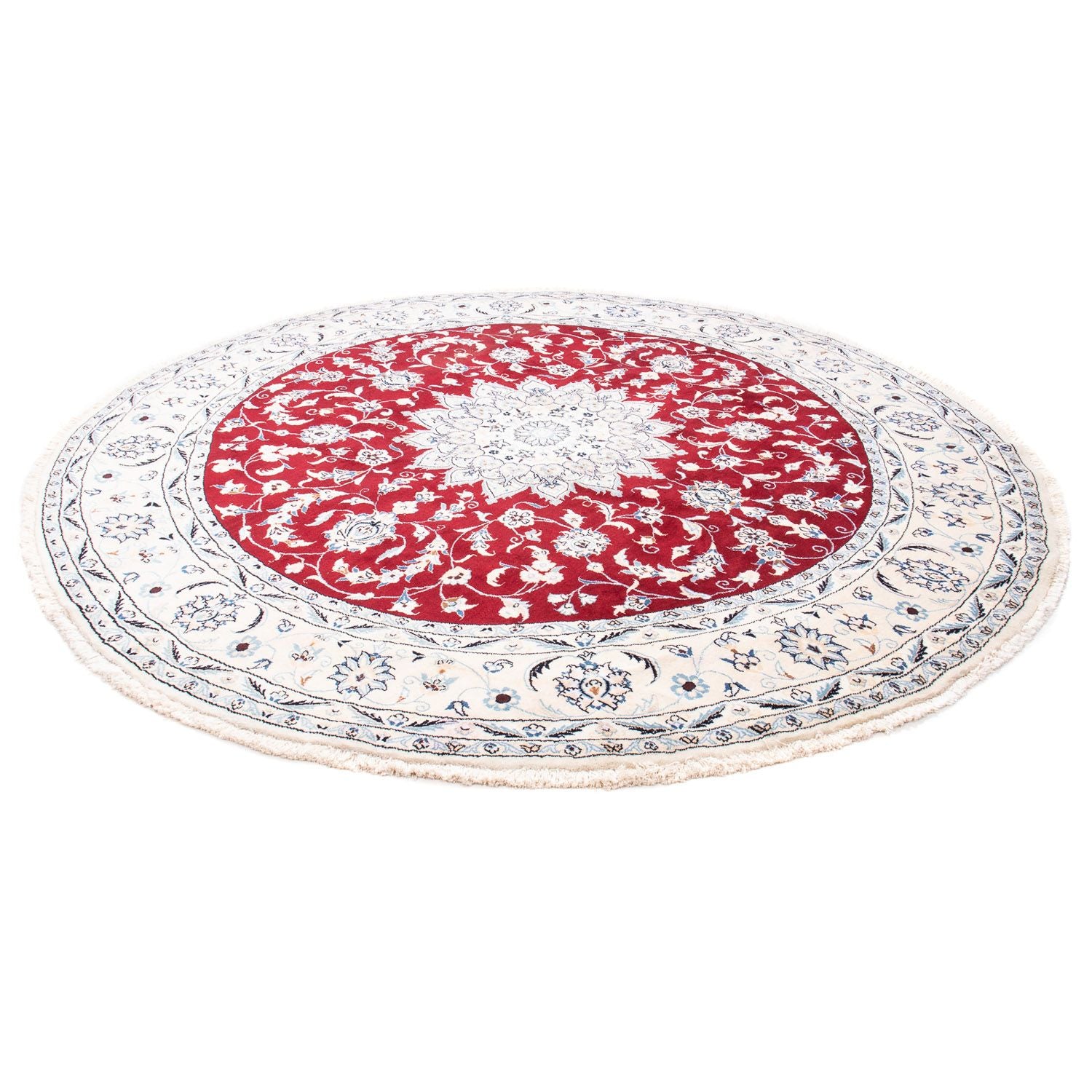Alfombra persa - Nain redondo  - 253 x 253 cm - rojo oscuro