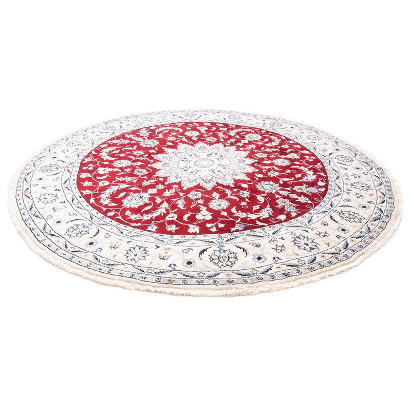 Alfombra persa - Nain redondo  - 253 x 253 cm - rojo oscuro