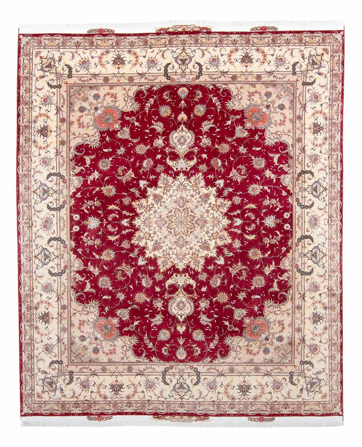 Alfombra Persa - Tabriz - Real - 305 x 253 cm - rojo oscuro