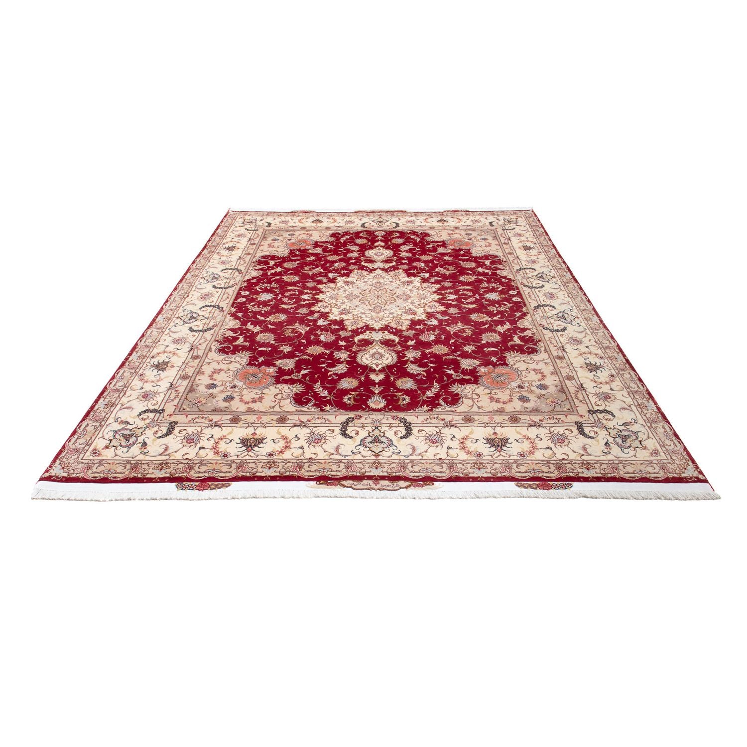 Alfombra Persa - Tabriz - Real - 305 x 253 cm - rojo oscuro