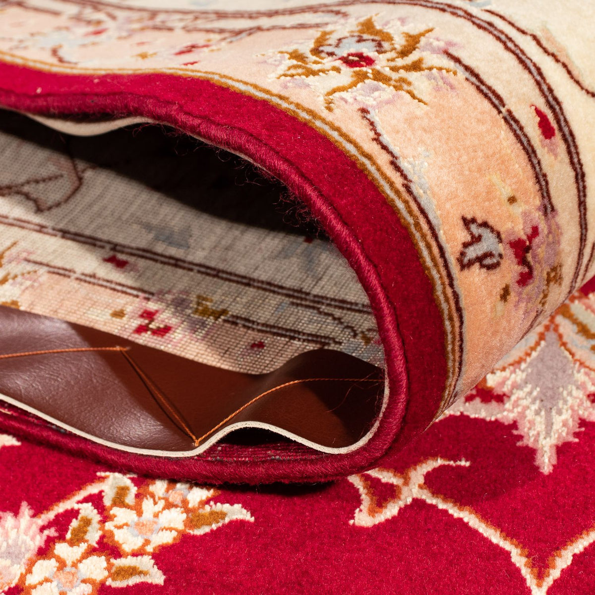 Alfombra Persa - Tabriz - Real - 255 x 204 cm - rojo oscuro