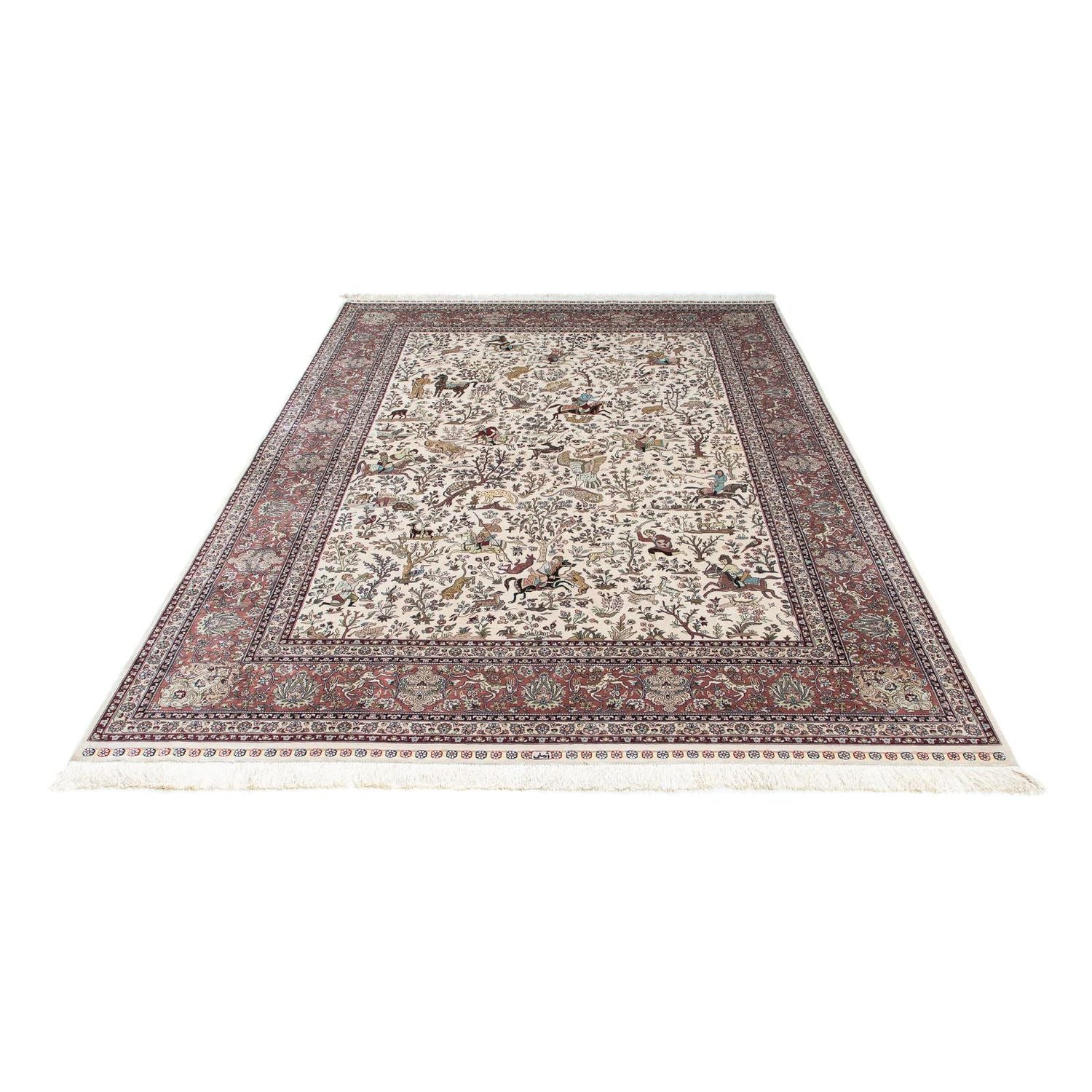 Alfombra oriental - Hereke - 244 x 169 cm - beige