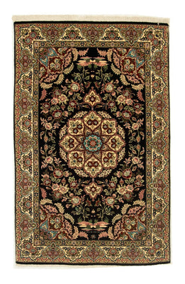 Alfombra persa - Ghom - 166 x 105 cm - negro