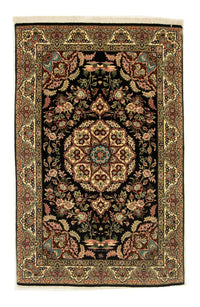 Alfombra persa - Ghom - 166 x 105 cm - negro