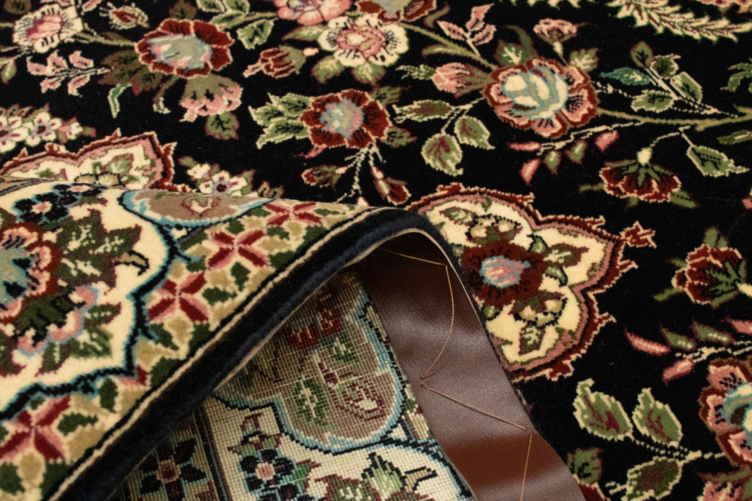 Alfombra persa - Ghom - 166 x 105 cm - negro