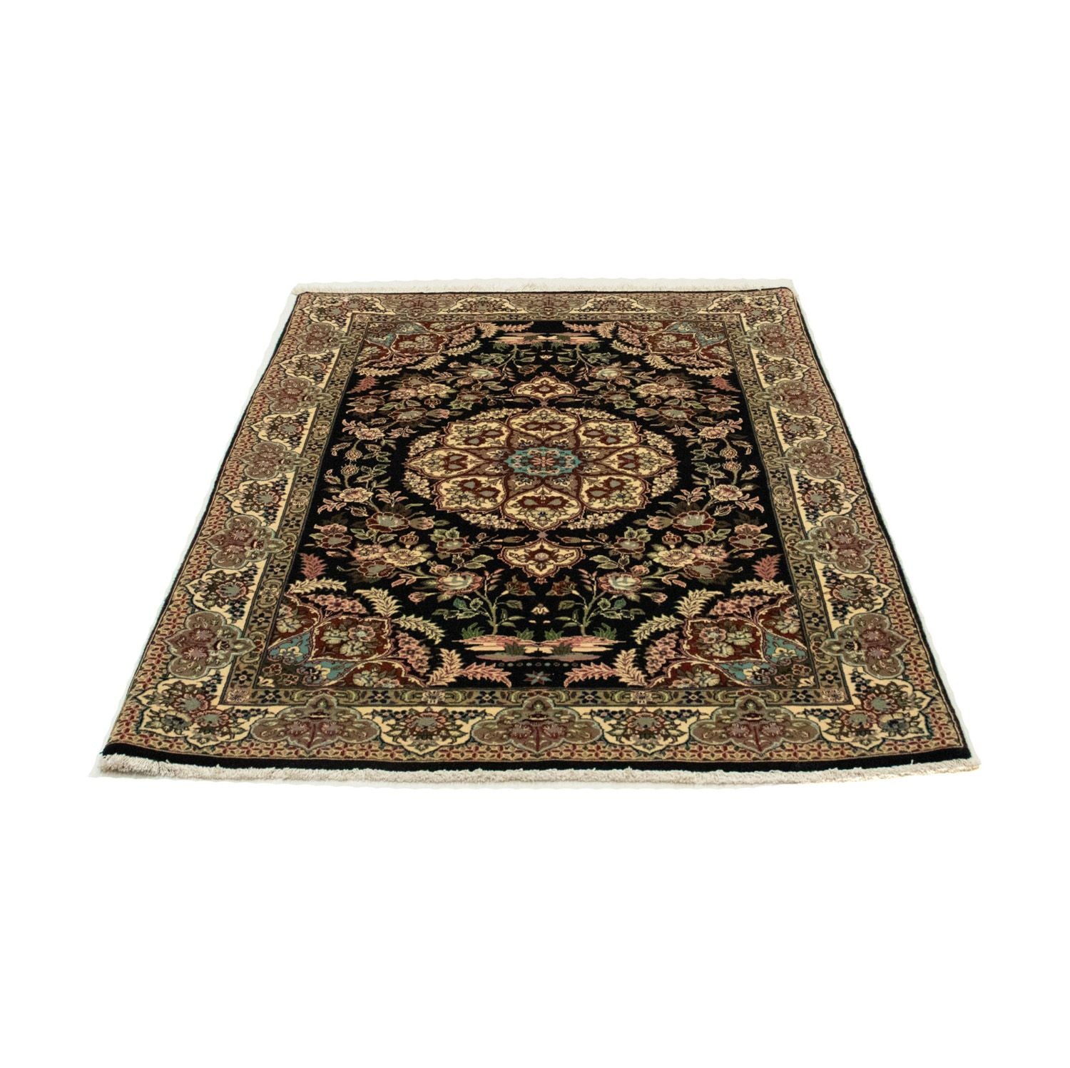 Alfombra persa - Ghom - 166 x 105 cm - negro