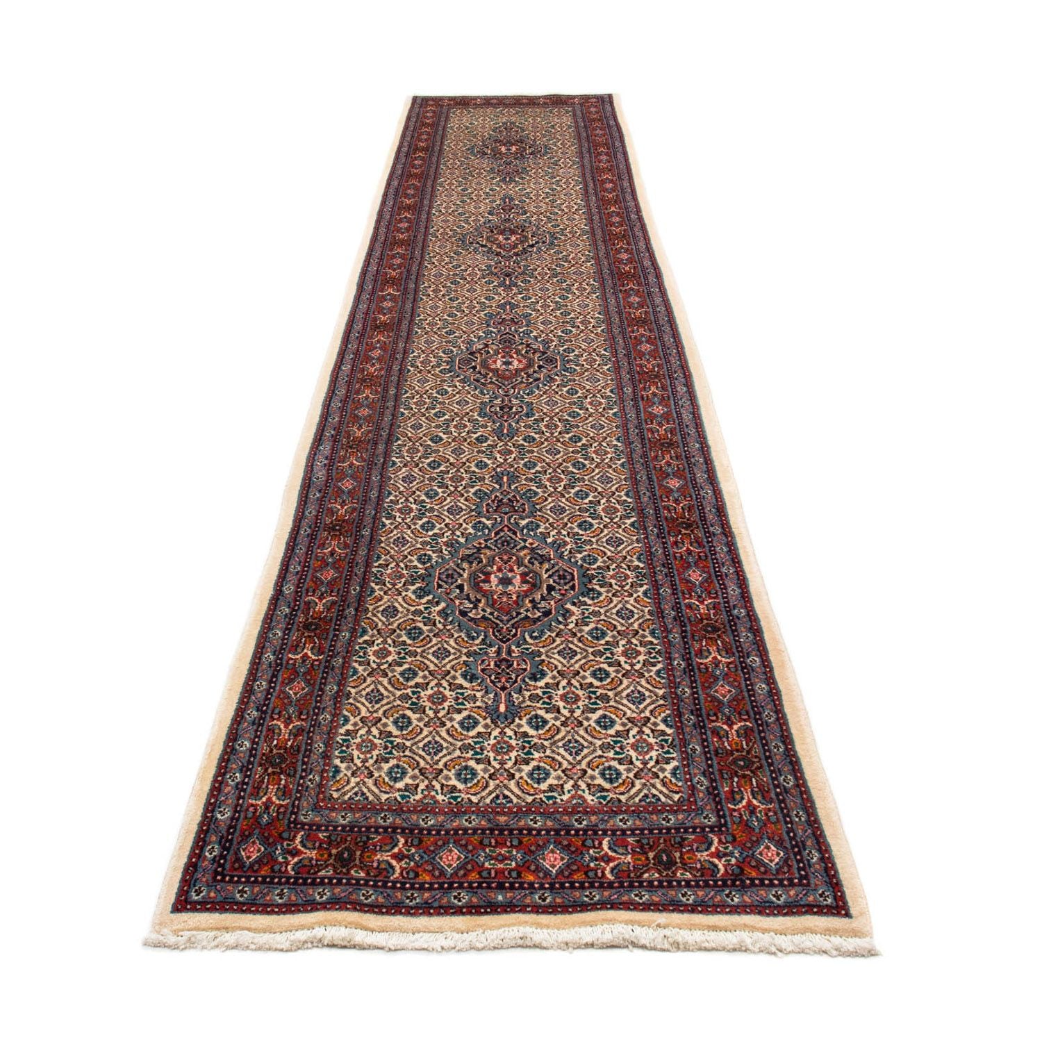 Alfombra de pasillo Alfombra persa - Clásica - 402 x 79 cm - beige