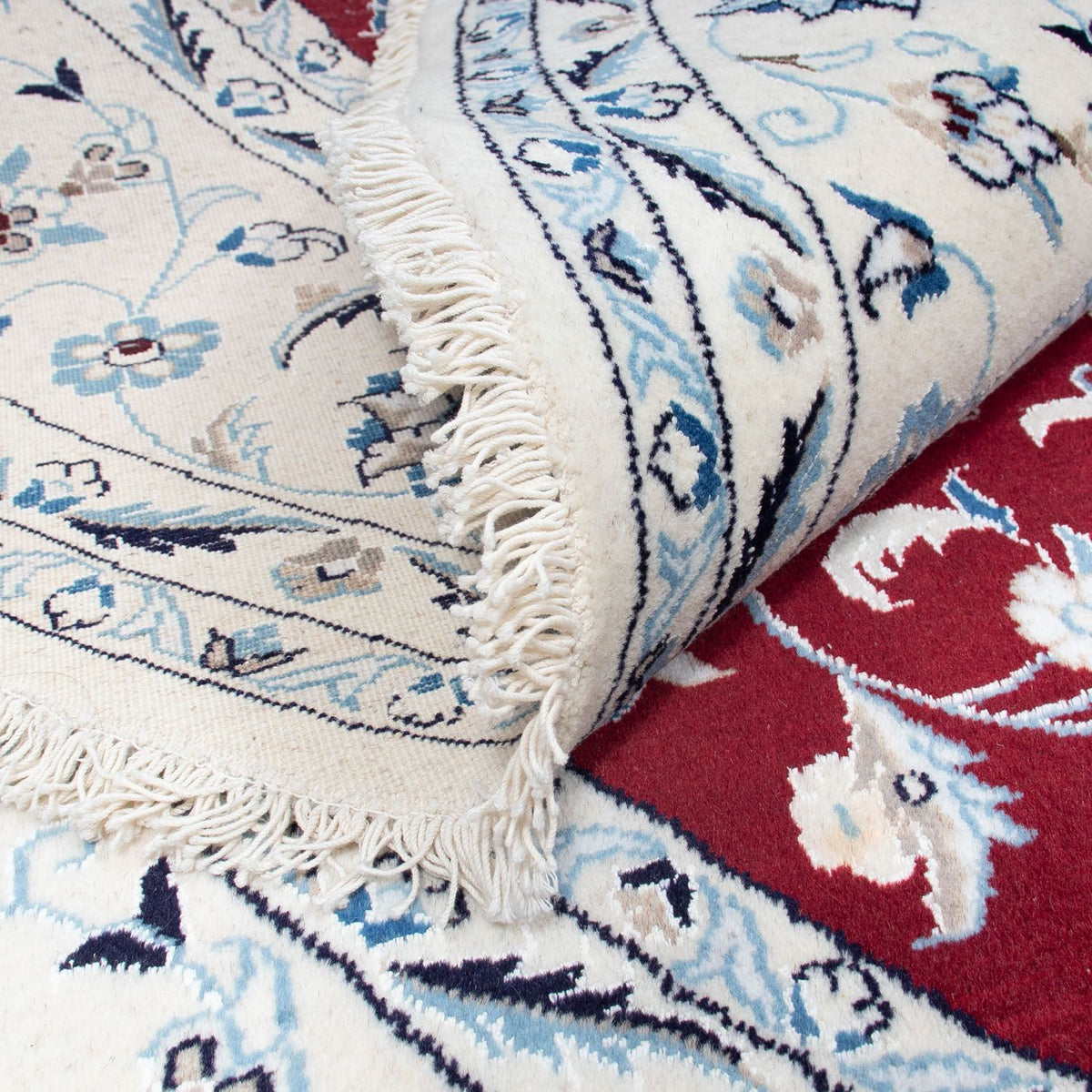 Alfombra persa - Nain redondo  - 250 x 250 cm - rojo oscuro