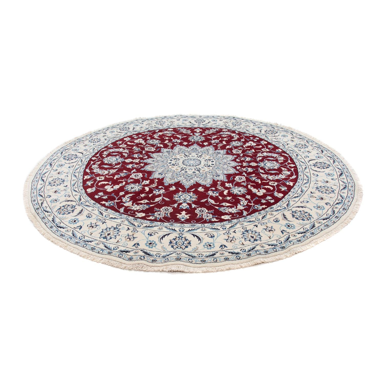 Alfombra persa - Nain redondo  - 250 x 250 cm - rojo oscuro