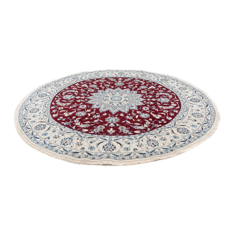 Alfombra persa - Nain redondo  - 250 x 250 cm - rojo oscuro