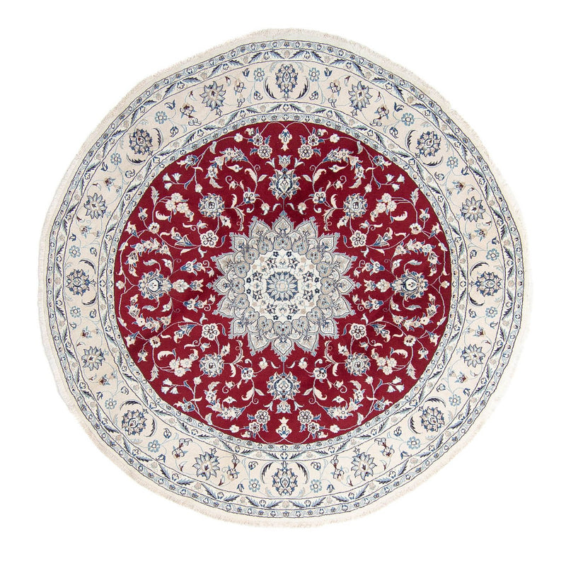 Alfombra persa - Nain redondo  - 250 x 250 cm - rojo oscuro