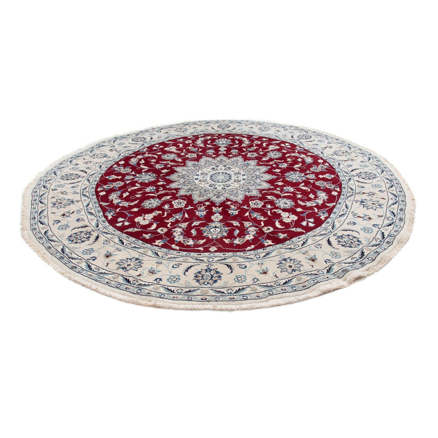 Alfombra persa - Nain redondo  - 250 x 250 cm - rojo oscuro