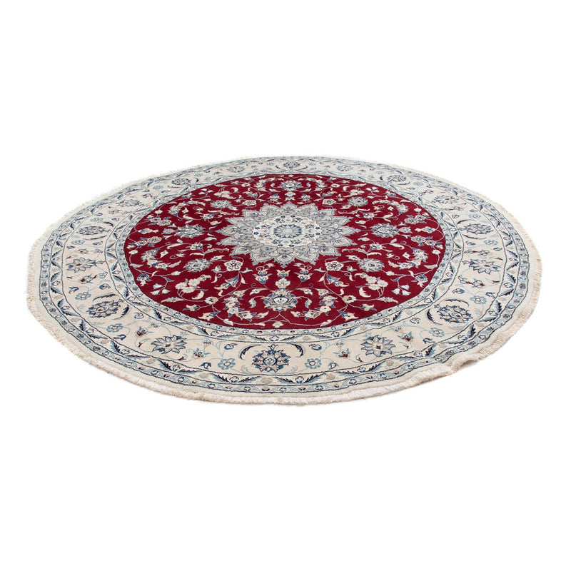 Alfombra persa - Nain redondo  - 250 x 250 cm - rojo oscuro