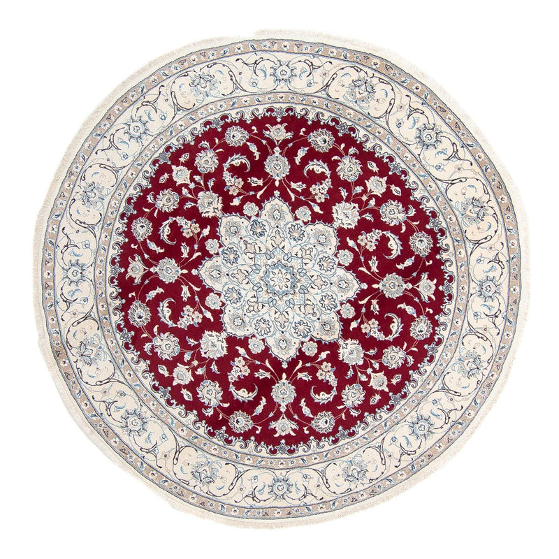 Alfombra persa - Nain redondo  - 250 x 250 cm - rojo oscuro
