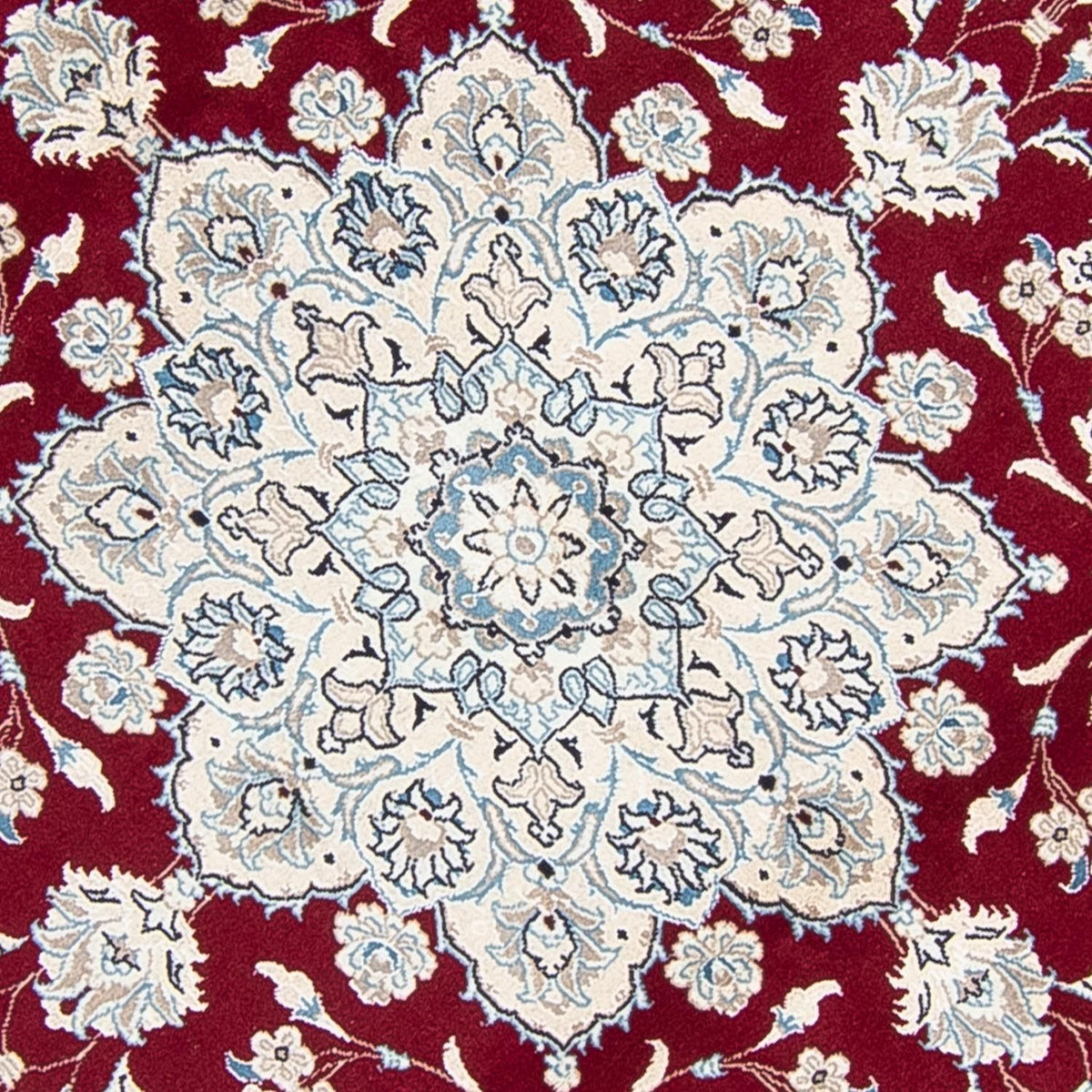 Alfombra persa - Nain redondo  - 250 x 250 cm - rojo oscuro
