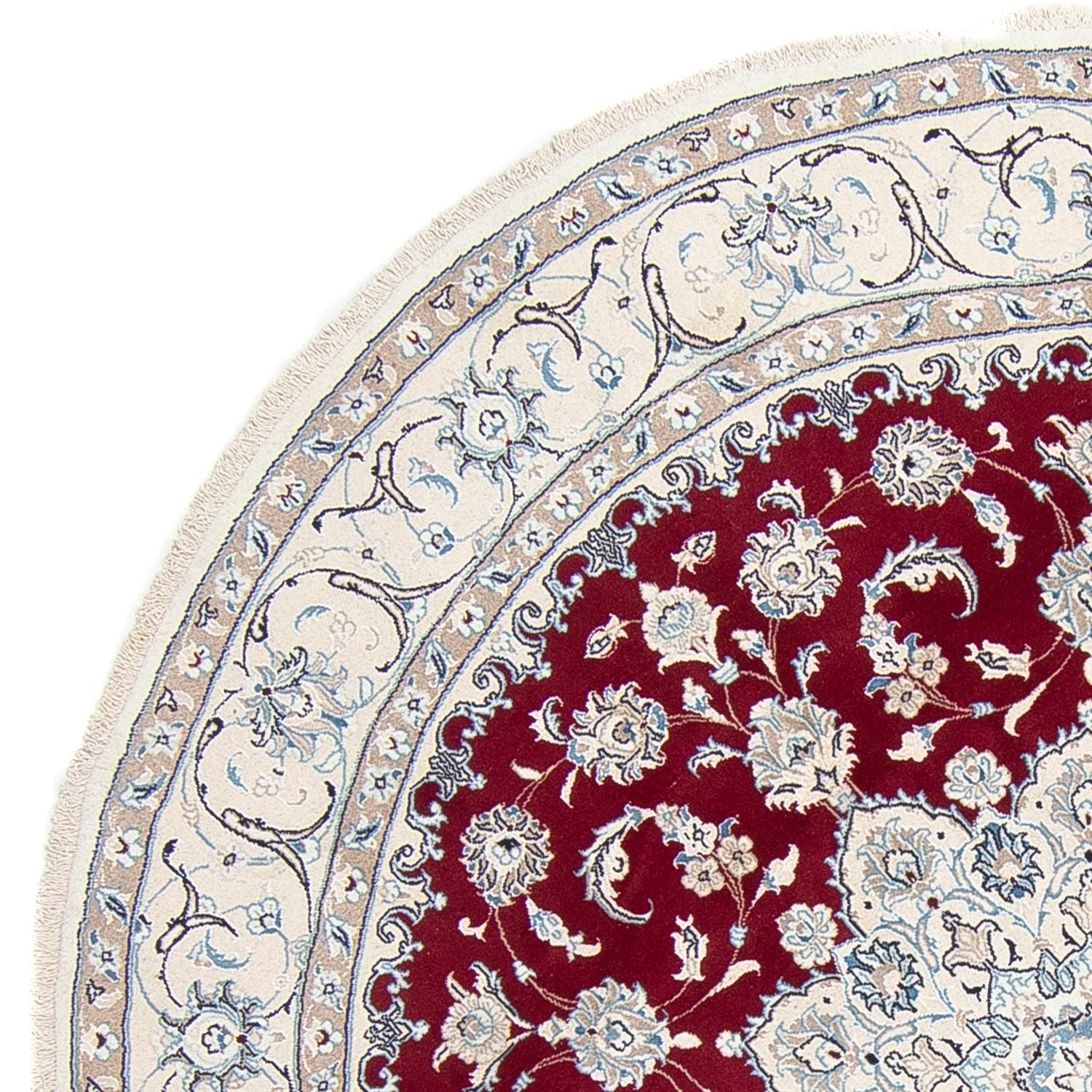 Alfombra persa - Nain redondo  - 250 x 250 cm - rojo oscuro