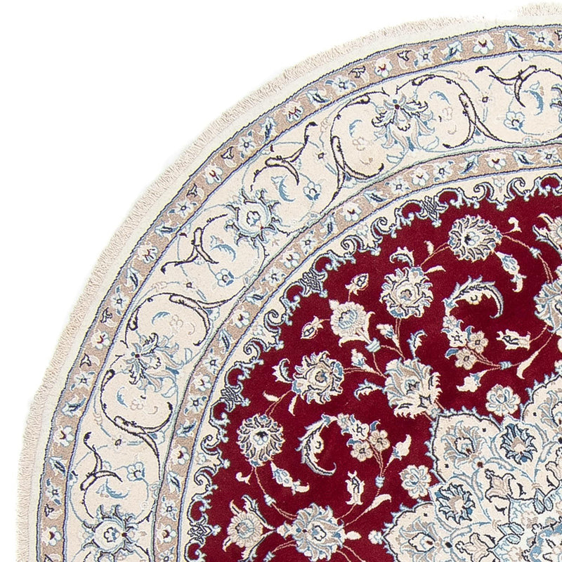 Alfombra persa - Nain redondo  - 250 x 250 cm - rojo oscuro