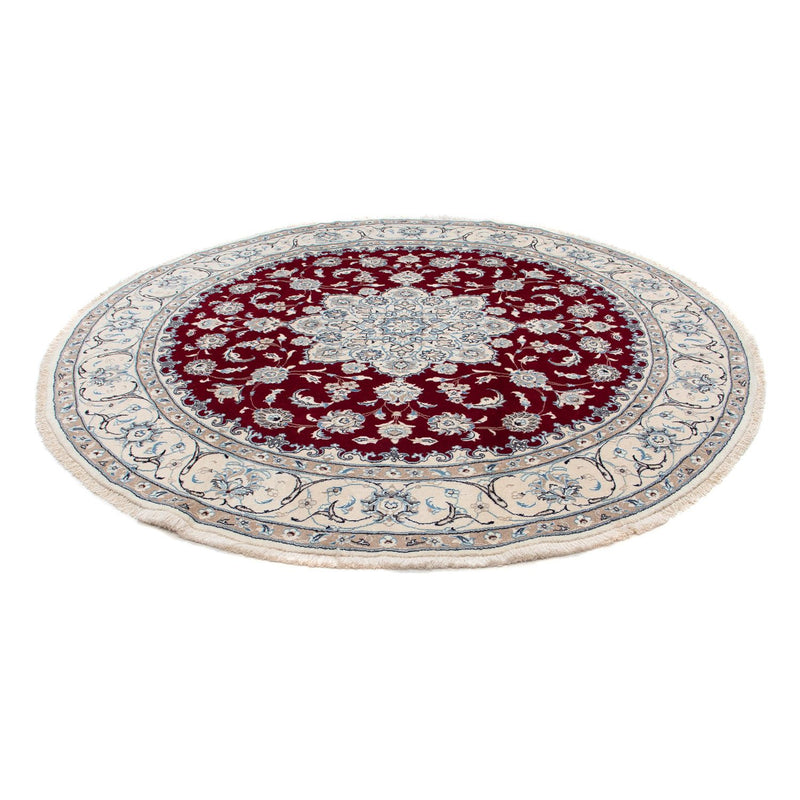 Alfombra persa - Nain redondo  - 250 x 250 cm - rojo oscuro