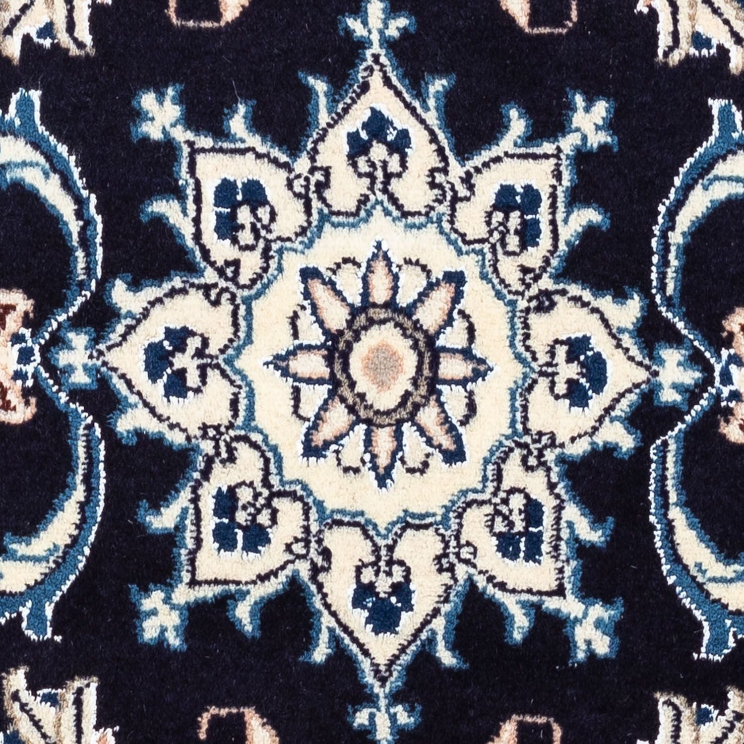 Alfombra persa - Nain - 143 x 70 cm - azul oscuro