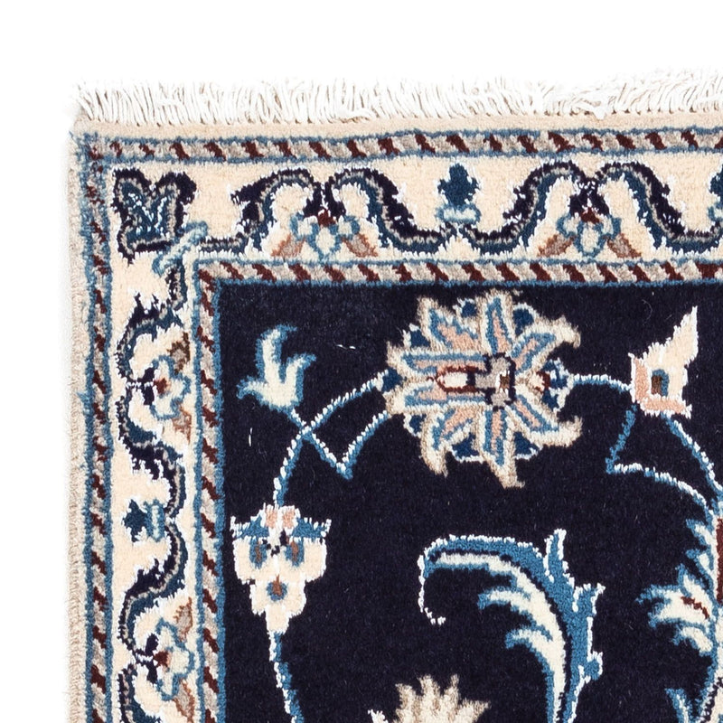 Alfombra persa - Nain - 143 x 70 cm - azul oscuro