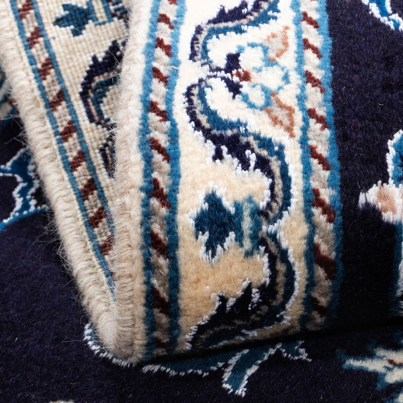 Alfombra persa - Nain - 143 x 70 cm - azul oscuro