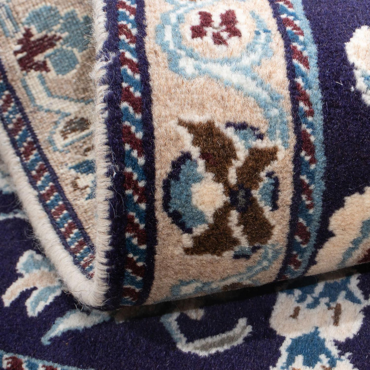 Alfombra persa - Nain - 139 x 89 cm - azul oscuro