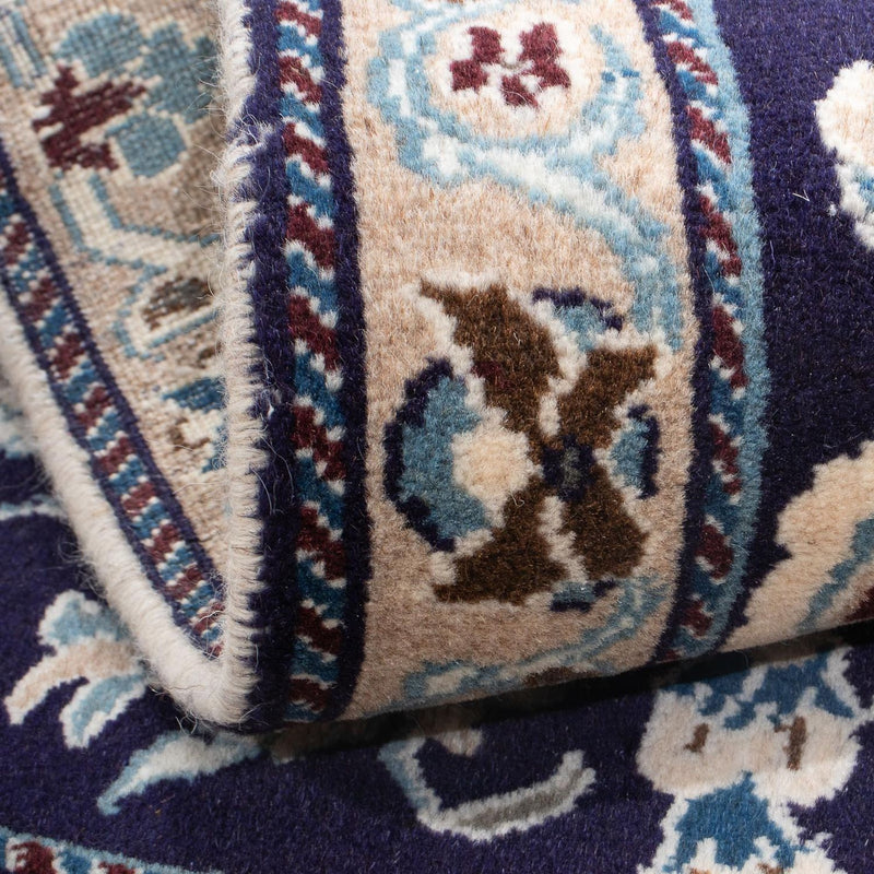 Alfombra persa - Nain - 139 x 89 cm - azul oscuro