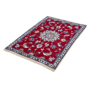 Alfombra persa - Nain - 127 x 84 cm - rojo oscuro